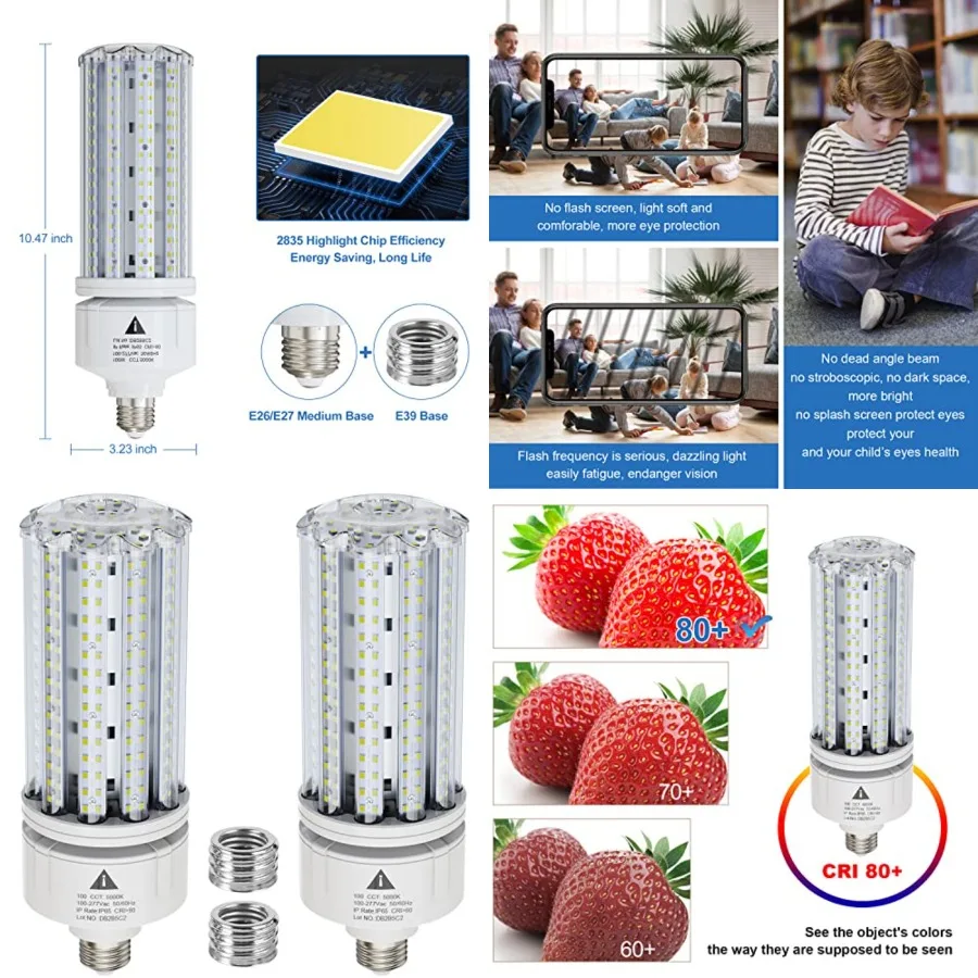 

LED Corn Light Bulb 100W Super Bright 15000lm 5000k E26/E39 Led Corn Bulb, 1000W Equivalent CFL Metal Halogen HID Led Bulb for