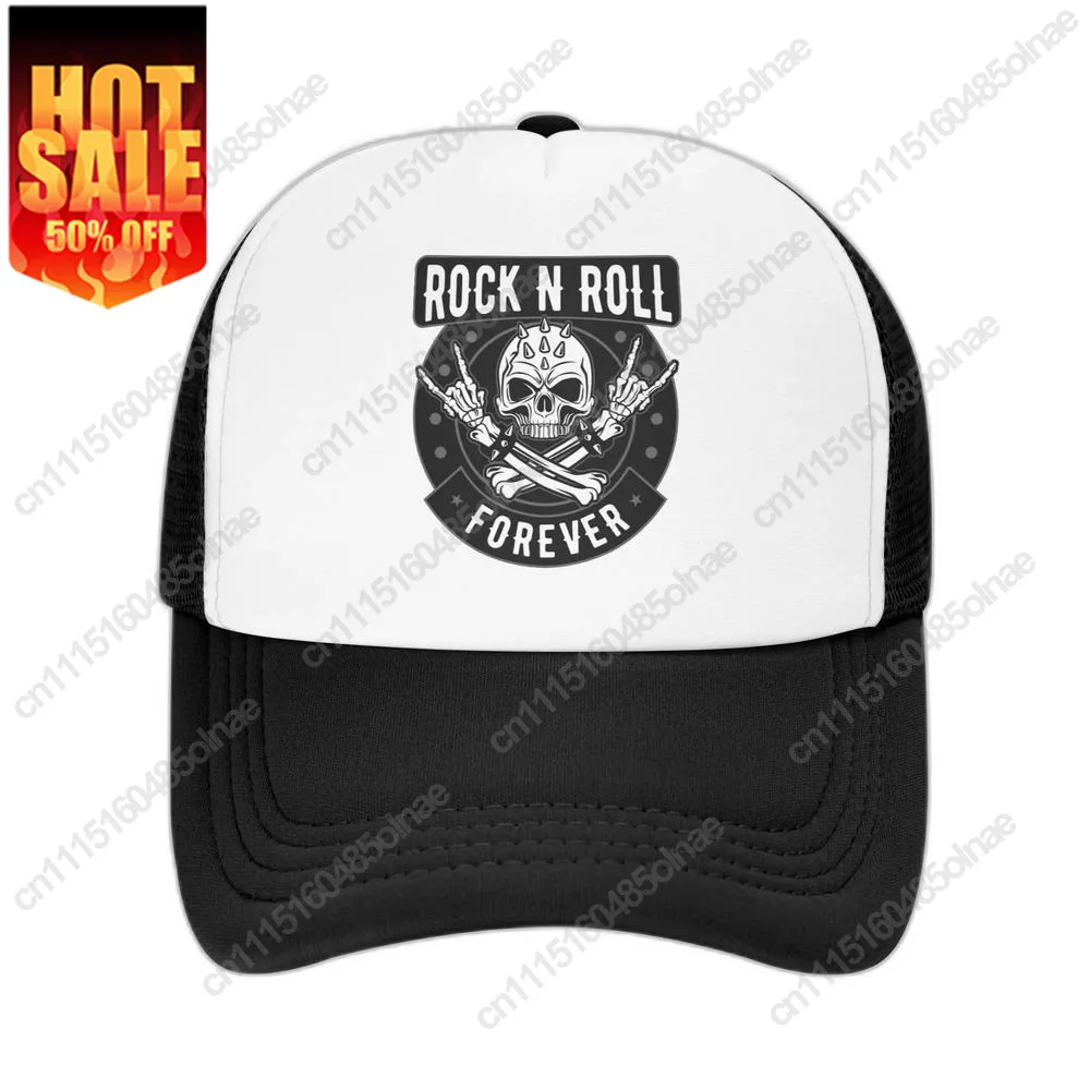 Classic Unisex Heavy Metal Rock N Roll Skull Hat Adult Adjustable Baseball For Men Women Sports Trucker Cap