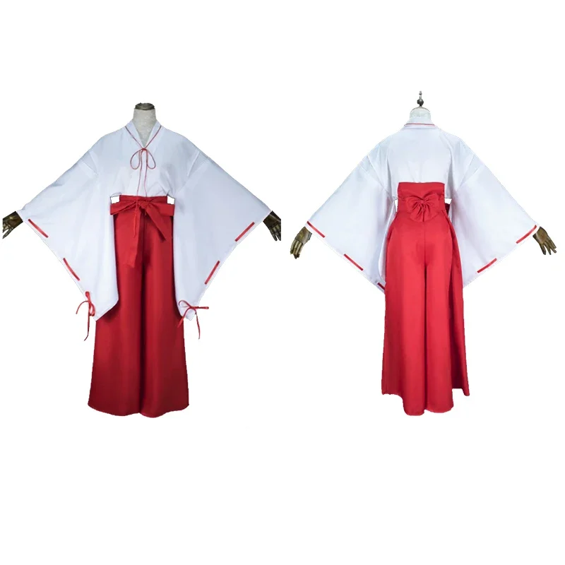 Inuyasha Kikyou Cosplay Costume Women's Halloween Carnival Funny Party Costume Anime Wigs Straw Sandals view 3