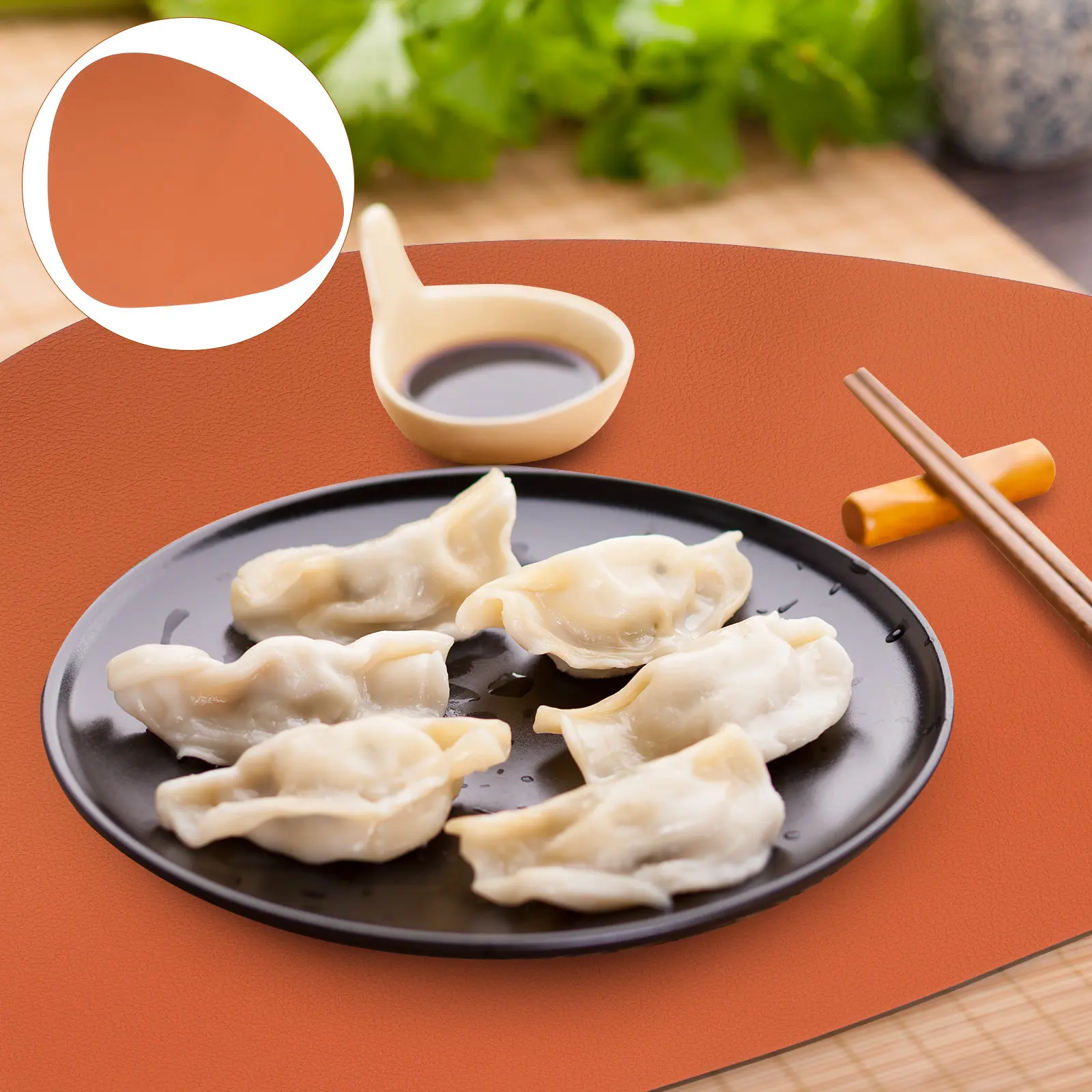 Premium PU Heat-Resistant Dining Table Placemat Anti-Scald Insulated Dish Mat Waterproof Non-Slip Kitchen Supply Thick Fadeless