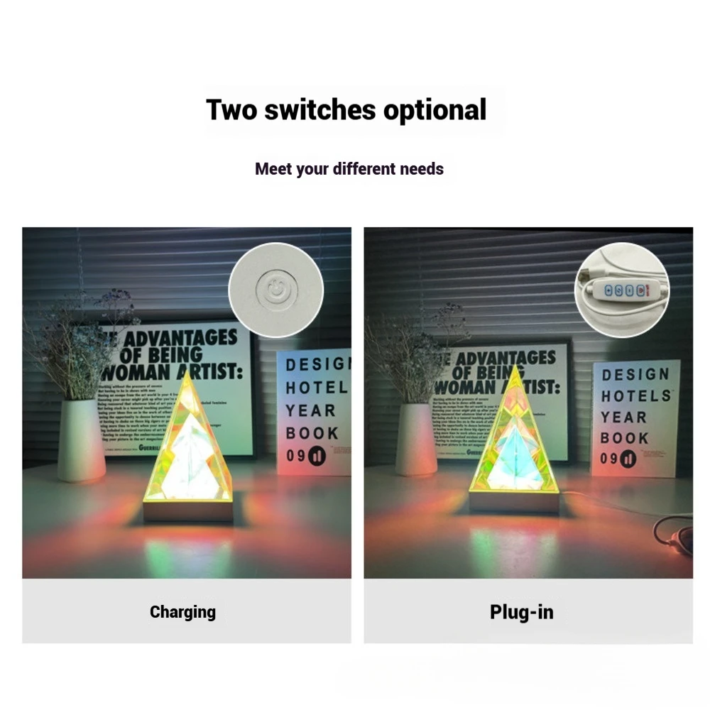 Multicolor LED Cube Night Light USB Rechargeable Neon Lamp for Home Decor Desk Camping Cool Creative Gift Ideats