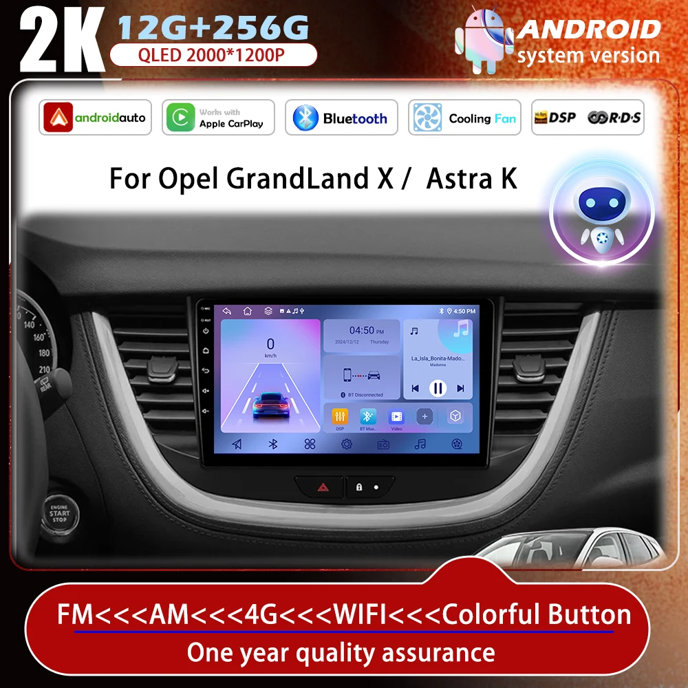 

Android 14 For Opel Grandland X 2016-2020 crossland x Carplay android Auto Multimedia Stereo Radio Video Player Car Navigation