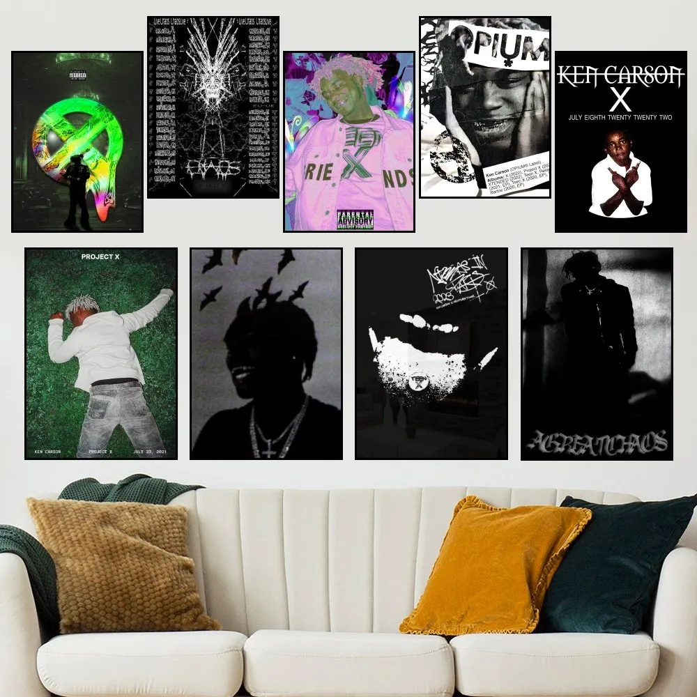 

Rapper Ken Carson A Great Chaos Poster Small Prints Room Wall Sticker Wall Painting Bedroom Living Office