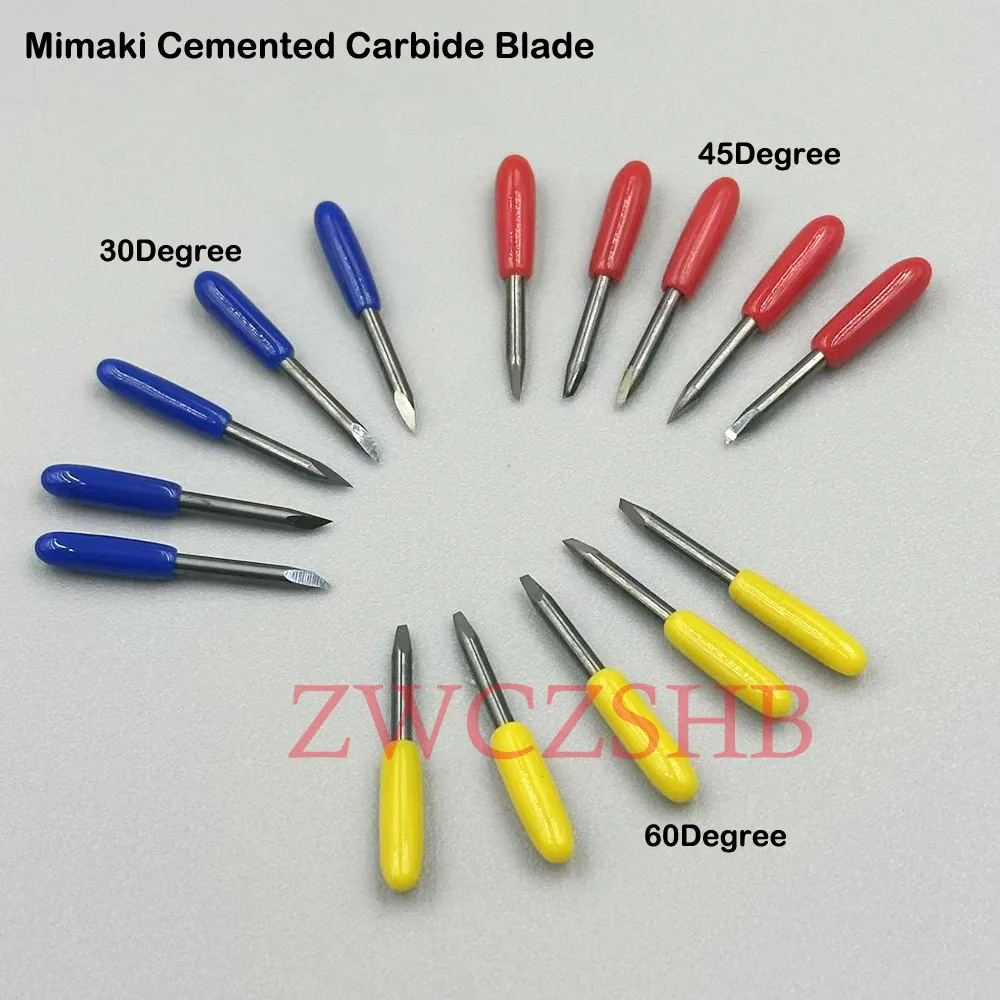 10PCS Mimaki Cutting Cemented Carbide Blade For Mimaki CG-60SR CG-60ST CG-130SR CG-160 CJV30 CJV150 Knife Blade 30/45 /60 Degree