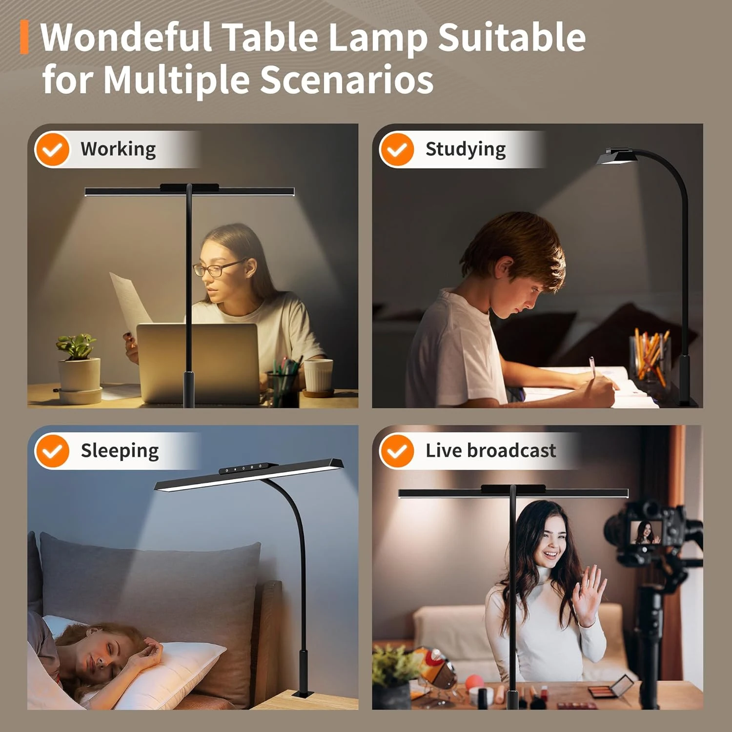 Desk Lamp, 3 Colors Stepless Dimming LED Desk Lamps for Home Office Adjustable Memory Desk Light with Clamp Touch/Remote Control
