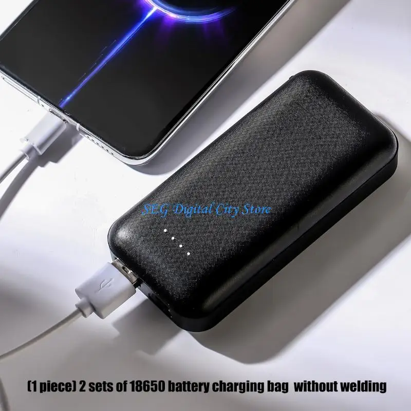 U75B Portable 18650 Battery Case for DIY Powerbank Not Required Soldering for 2pcs 18650 Battery Box For DIY Projects