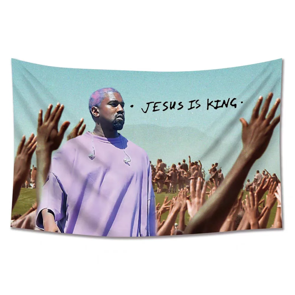 Kanyes West Rock Rapper Hang Cloth Tapestry Banners And Flags For Bar Or Room Wall Decoration