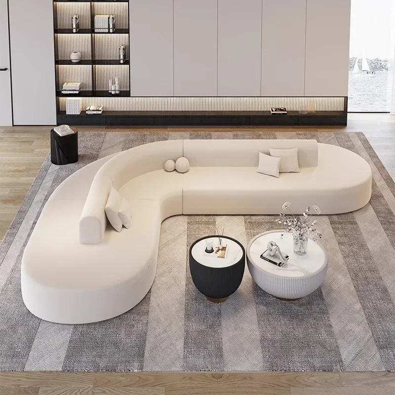 

Double-sided sitting back to back, curved special-shaped corner sofa,customer-specific auction