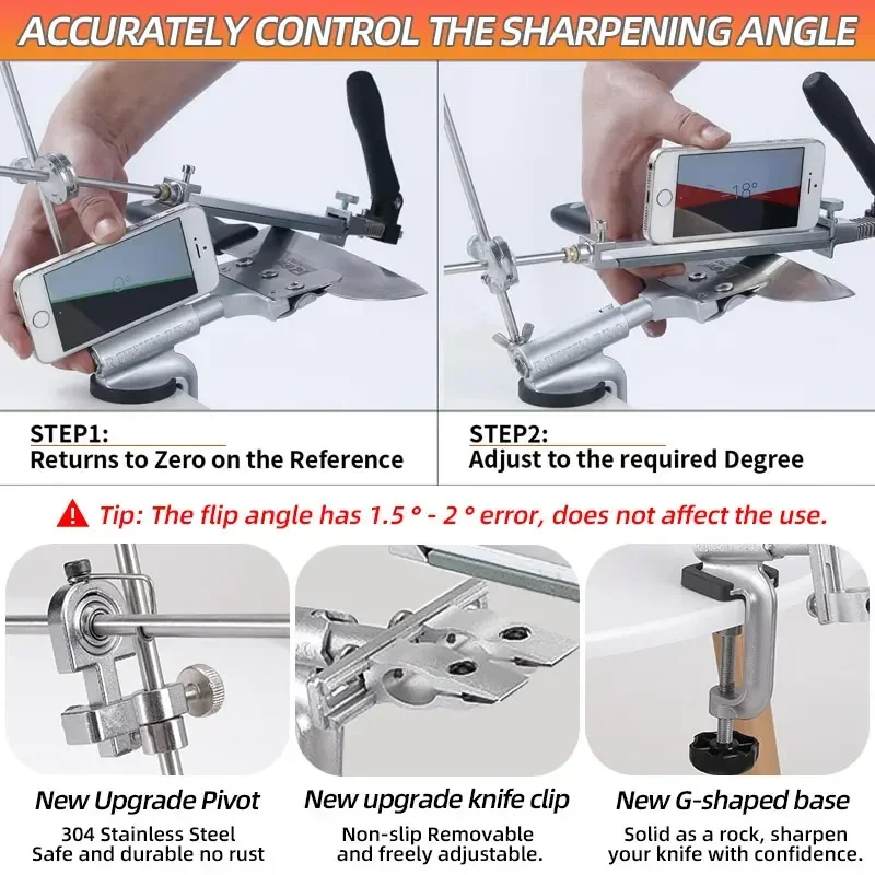 RUIXIN PRO-プロのナイフ研ぎ器,360度傾斜機,新しいアップグレード2023