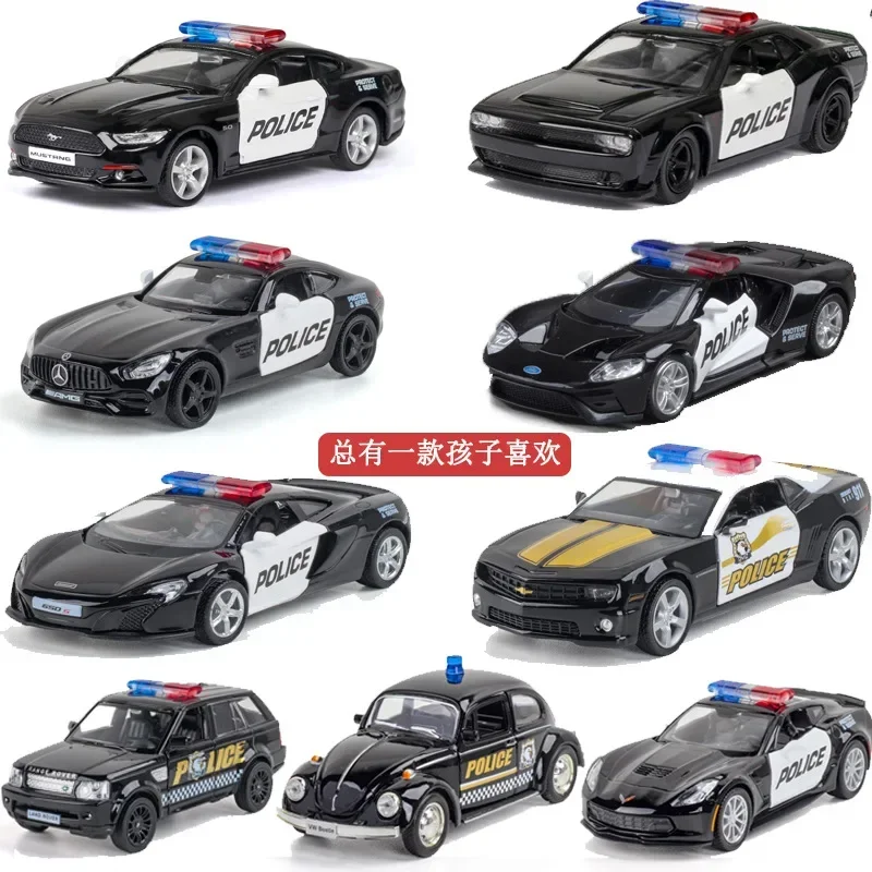 1:36 Mercedes Benz AMG GTS Dodge  police car series Alloy rebound car model collectible gift