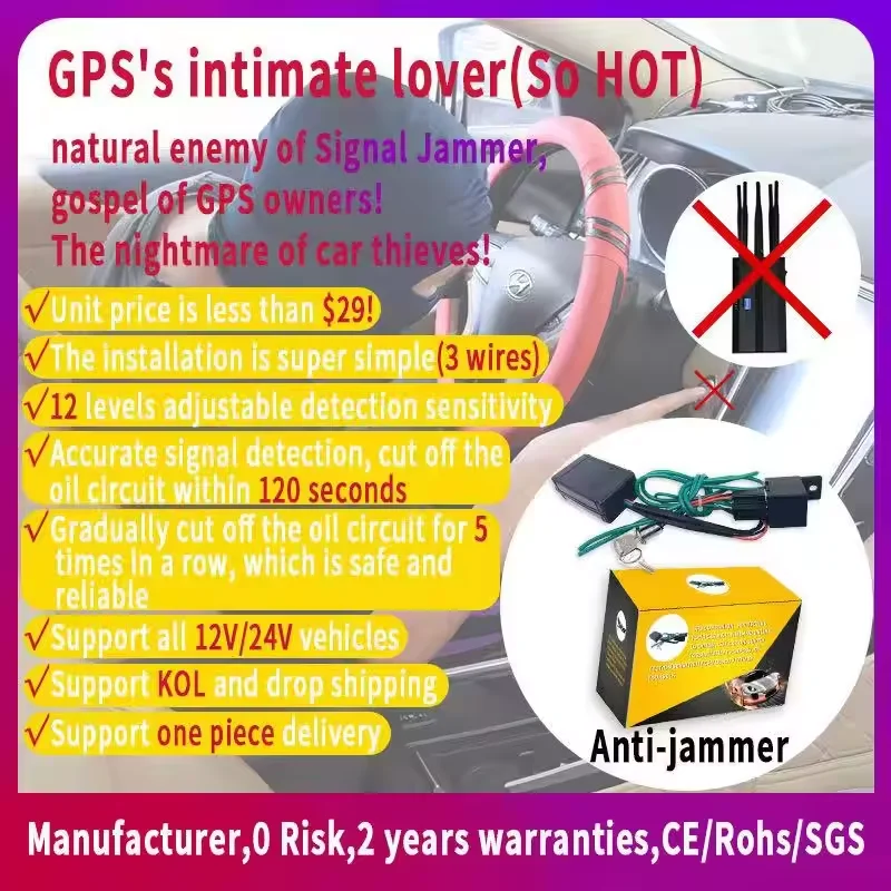 Auto Signal Detection Against Theft Protecting Gps Online Anti Jammer Anti-Jammer Device