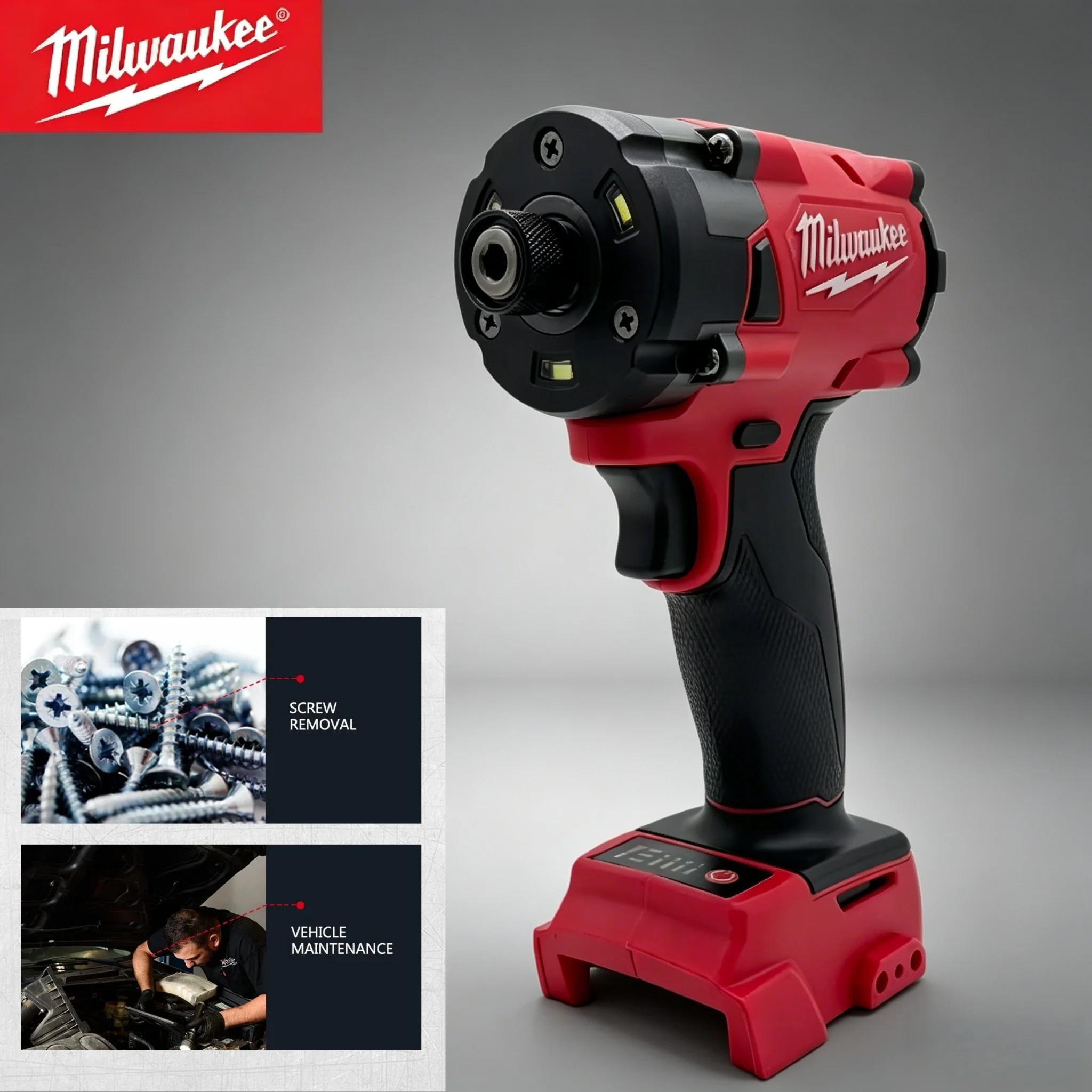 

Аккумулятор Milwaukee 18V 6.0Ah, бесщеточный ударный гайковерт M18 с шестигранным хвостовиком 1/4 дюйма, 18V, высокомоментный, беспроводной, компактный электроинструмент для крепления.
