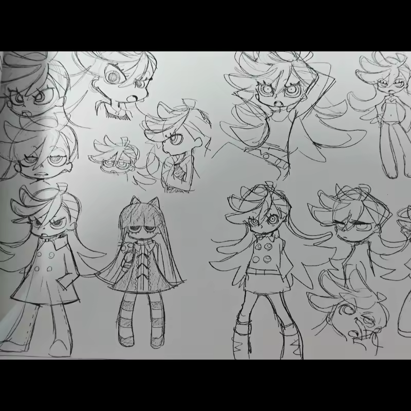 Anime Panty & Stocking with GarterbeltInitial Artbook Setting Collection Vol.1 Trigger Animation Line Full Color Manga Artwork - Image 5