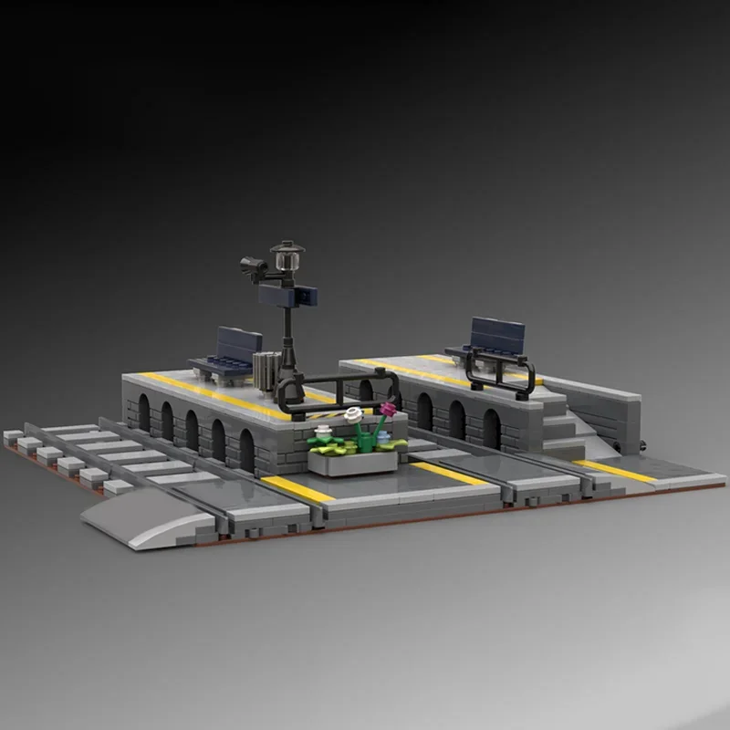 MOC Creative City Street View Modulair Duits Treinstation Set Architectuur Bouwsteen Kindermontage Bakstenen speelgoed aanwezig