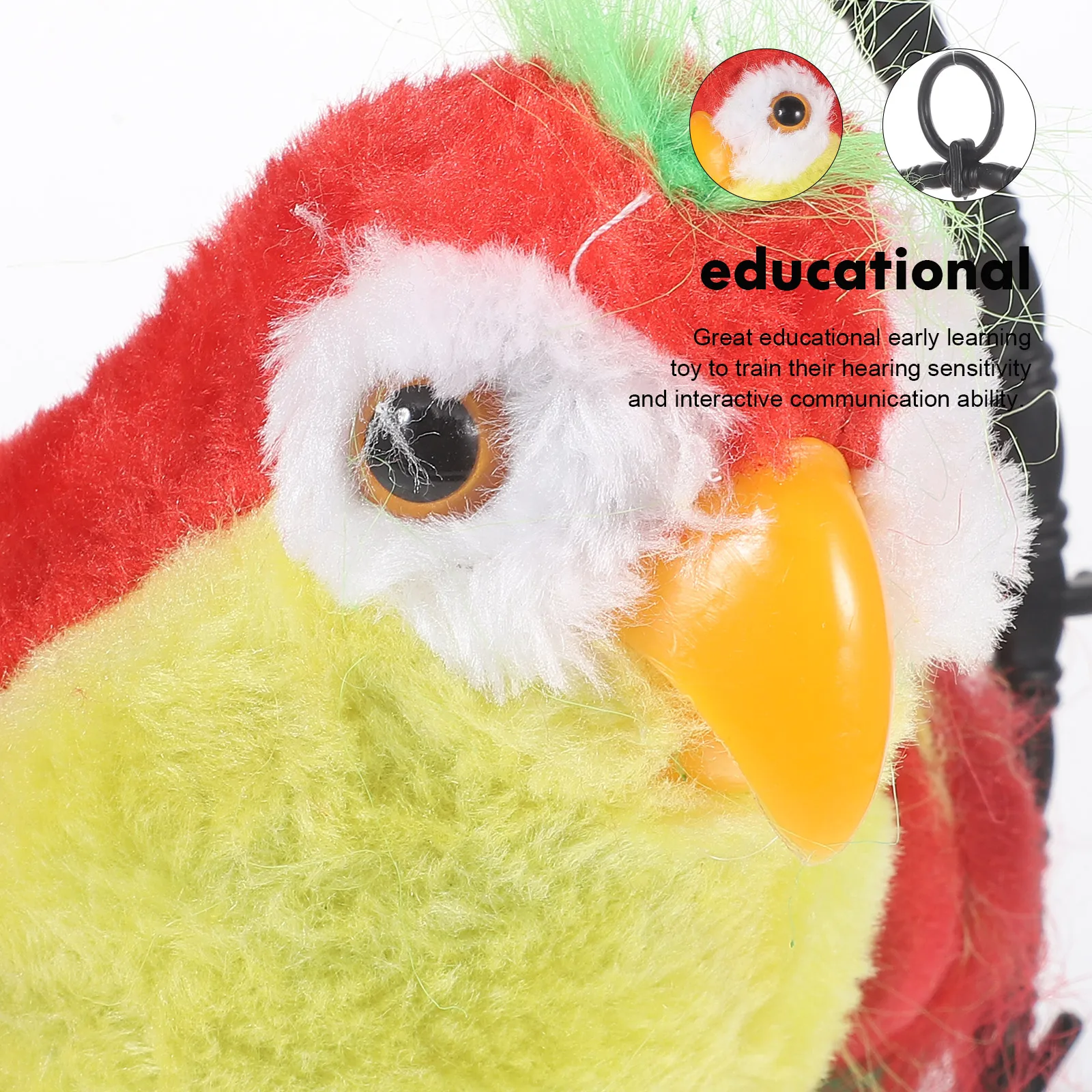 

Move Wings Parrot Toy Talking Bird Musical for Parrots Filling Chirping Cat Repeat Recordable