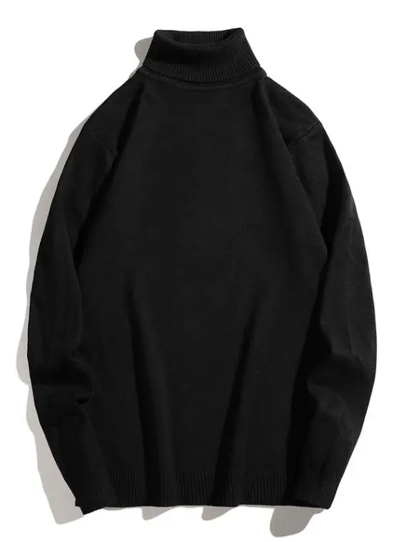 Мужской трикотаж в японском стиле в стиле ретро с высоким воротником, свободный крой, базовый слой, однотонная внутренняя верхняя одежда, модная осень-зима