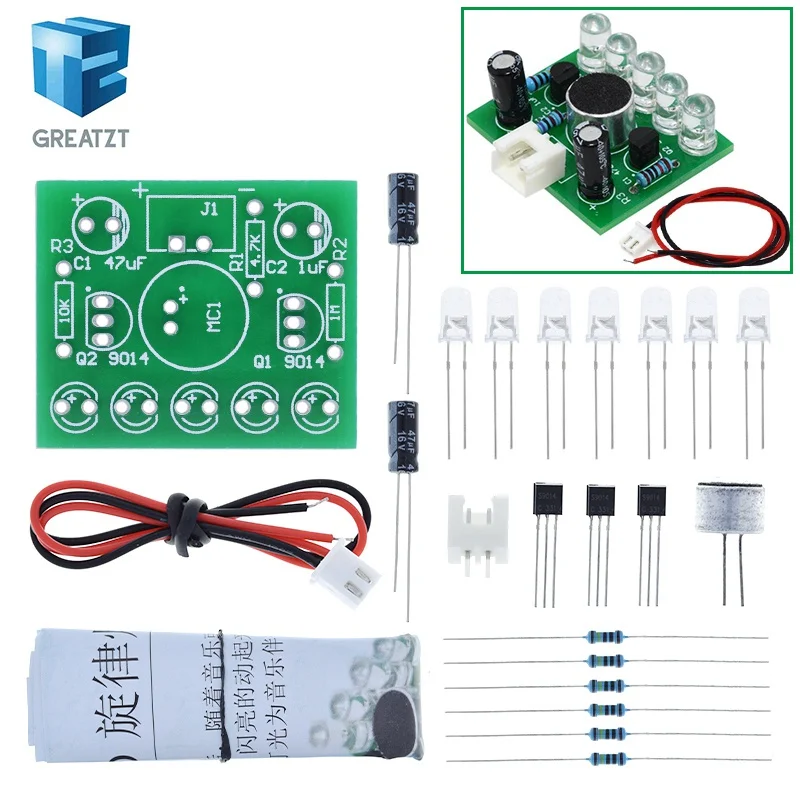 3V-5.5V Voice Activated Control Lamp LED Melody Light Module DIY Electronic Funny Kit Production Suite Learning PCB Laboratory