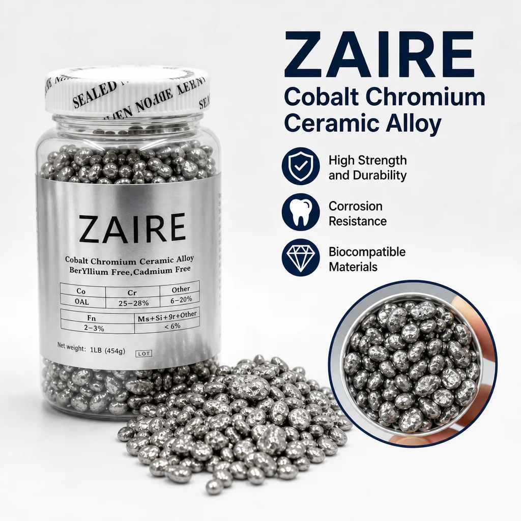 1kg High Heat Co-Cr Casting Alloy for Partial Denture Framework, Dental Lab Chromium Cobalt Metal Material