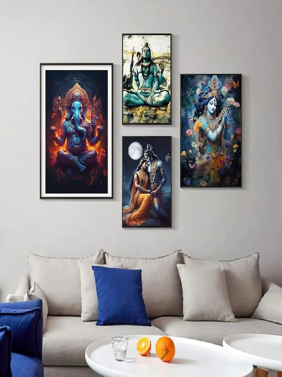 الحديثة الهندوسية الله جدار الفن الرب شيفا بوذا قماش المشارك يطبع للمنزل غرفة نوم غرفة المعيشة ديكور الروحي ملهمة
