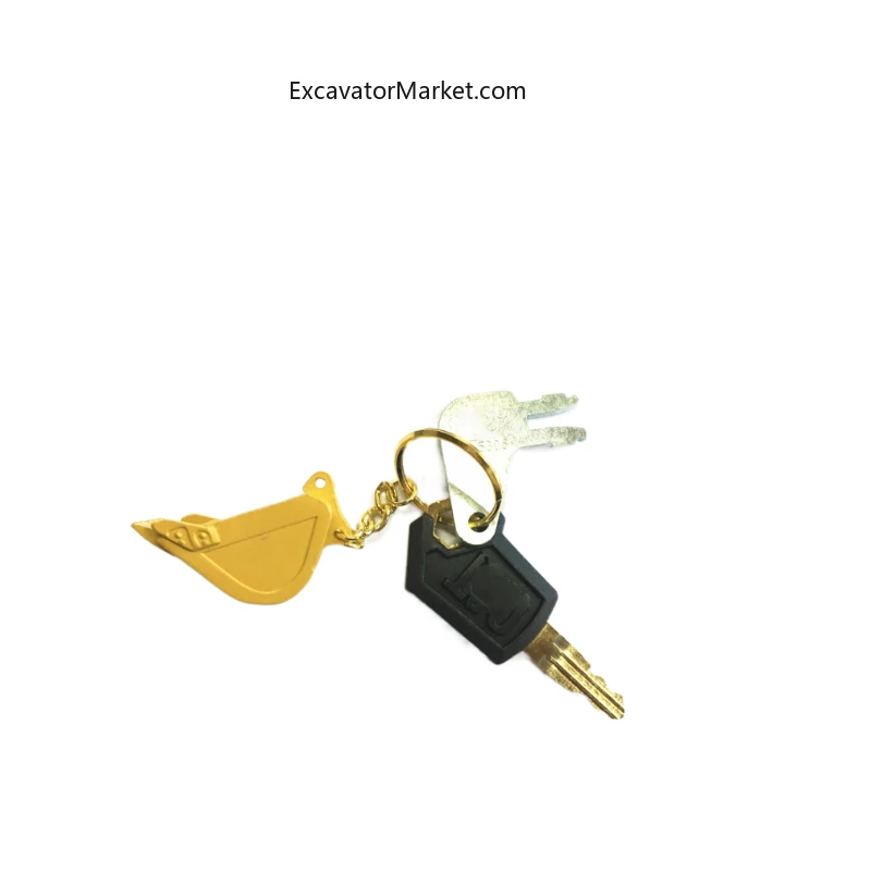 Excavator parts heavy equipment machinery 8h5306 5p8500 ignition key with bucket keychain, suitable for Caterpillar excavators