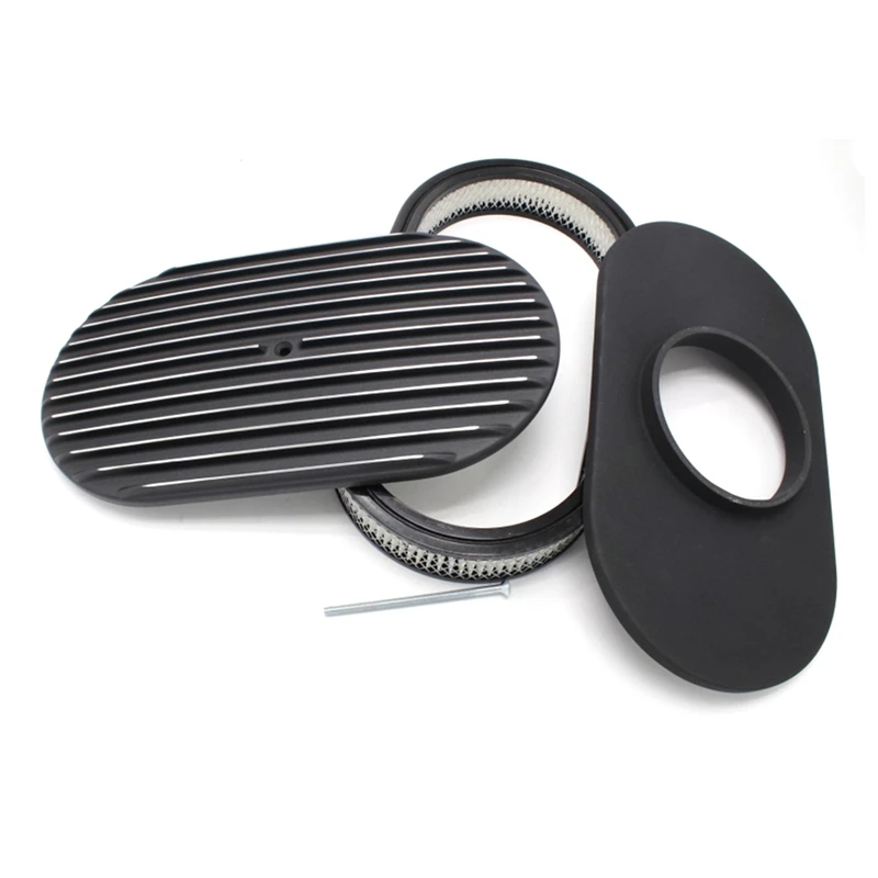 Car 15Inch Oval Air Cleaner Air Filter Kit 6318BLK For Ford Chevy Air Purifier Car Accessories