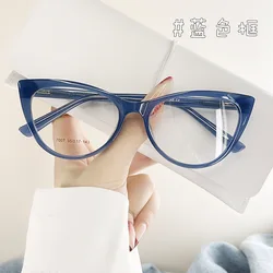 New Large Frame Cat Eye Anti Blue Light Eyeglass Frame Reading Glasses Myopia glasses Transparent Fresh And Simple Style 304776