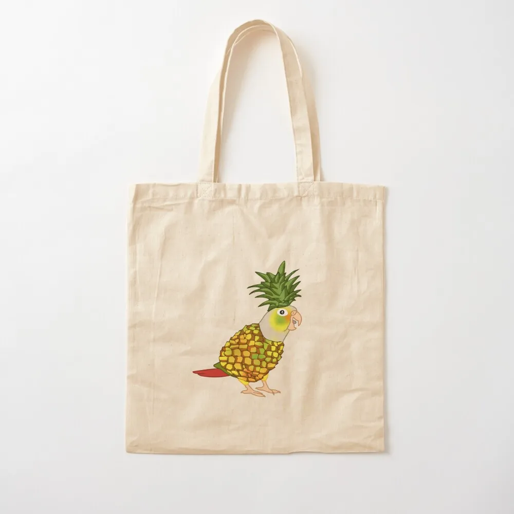 

funny Green Cheeked Pineapple Conure doodle Tote Bag hand bags Big bag women Canvas Tote Bag