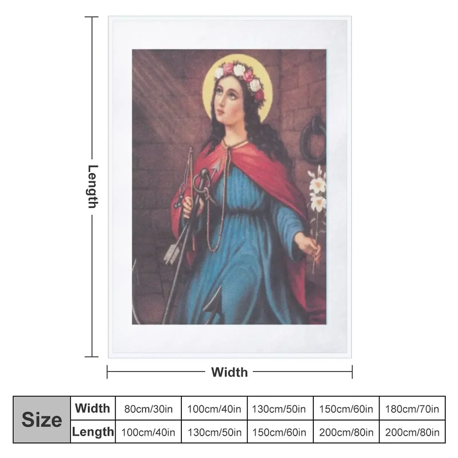 Saint Philomena Throw Blanket couch cozy soft plush fuzzy picnic outdoor blanket