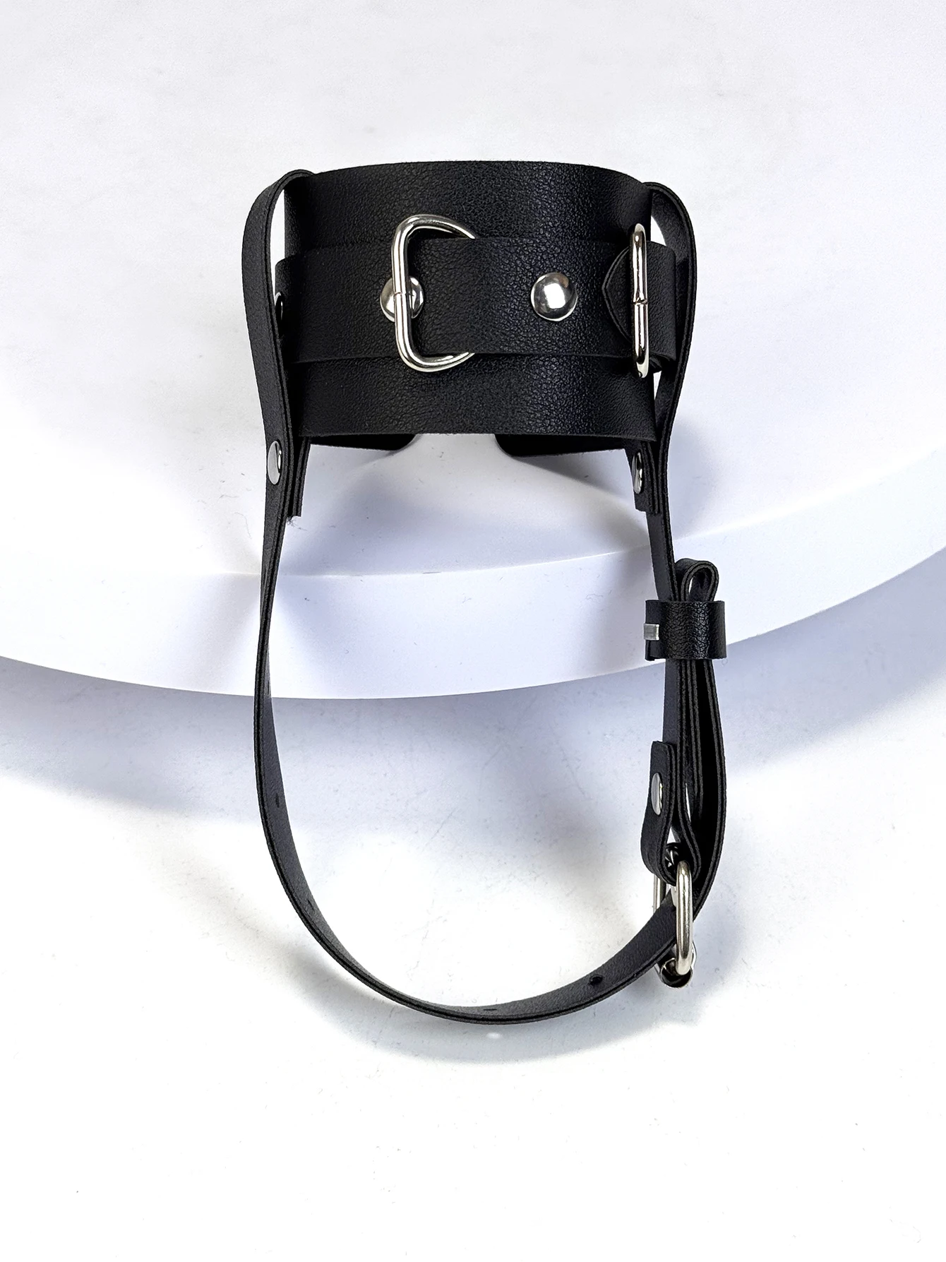 2 Stück Schwarze Knöchelriemen Sicherheitsgurte mit Kette und Schnalle Y2K Street Punk Style Damen Mode Fuß-Accessoires Knöchelriemen – Detail 3