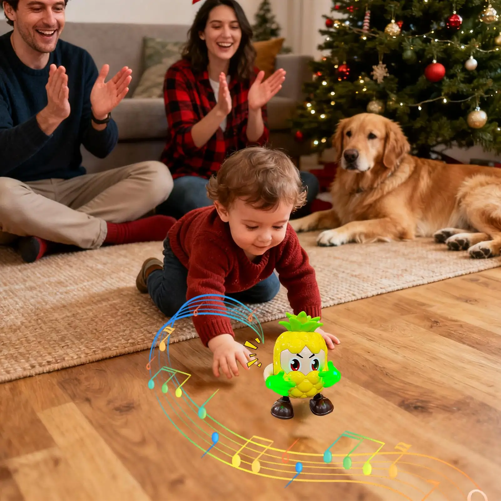 어린이를 위한 춤추는 로봇 과일 인터랙티브 로봇 유치원 생일 소년 소녀 파티를 위한 조명과 소리가 있는 인터랙티브 장난감