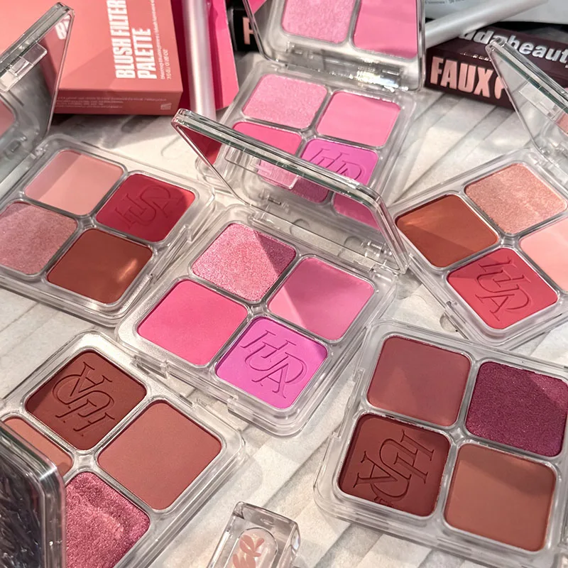 Hot Brand 4 Color Blush Filter Blurring Blushlighters Palette Airbrush Matte Pressed Setting Powder Glow Liquid Blusher Makeup