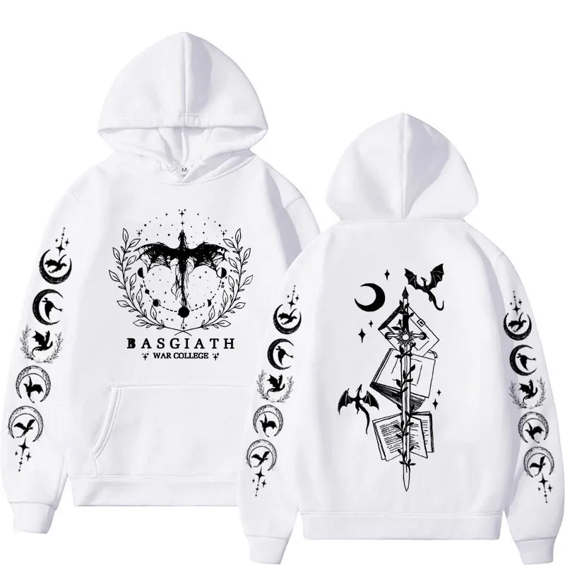 Basgiath War College Double Sided Hoodie Fourth Wings Men Women Fashion Gothic Y2k Sweatshirt Casual Pullover Hoodies Streetwear