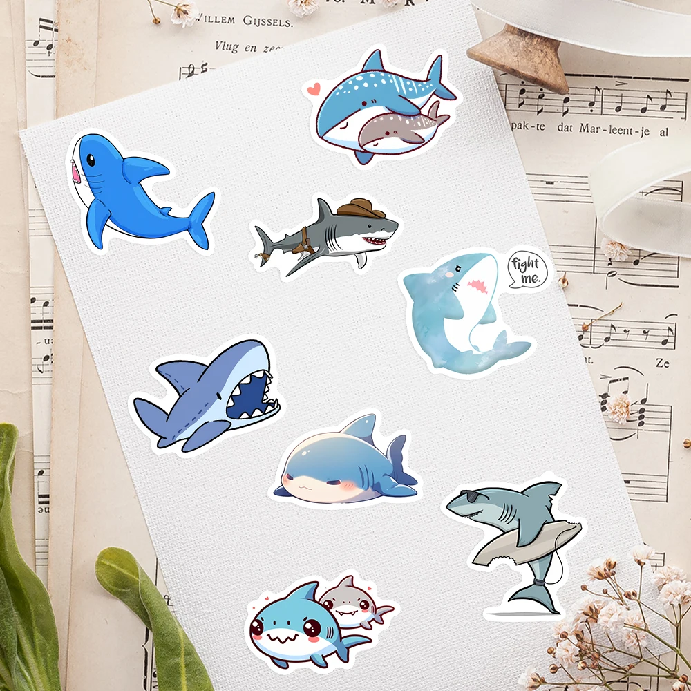 ملصقات قصاصات قرش كاواي ، ألعاب هدايا يدوية للحيوانات ، ملصق للكمبيوتر المحمول ، سجل القصاصات ، زجاجات الهواتف المزخرفة ، الأمتعة ، مقاومة للماء #4