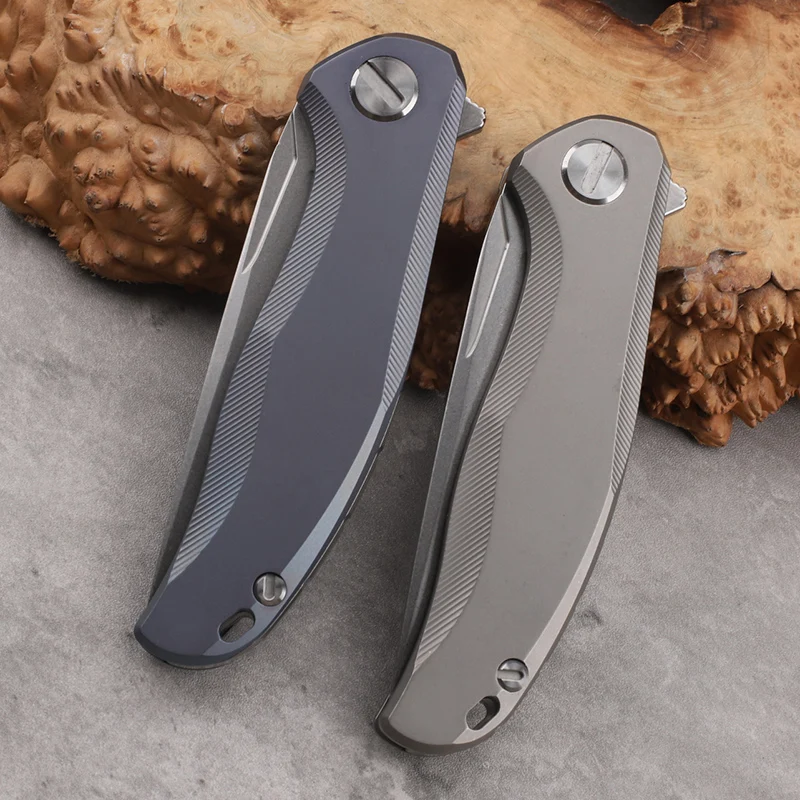 M390 Steel Titanium Alloy Handle Folding Knife Outdoor Camping Defensive Survival Portable Tool High end Play EDC