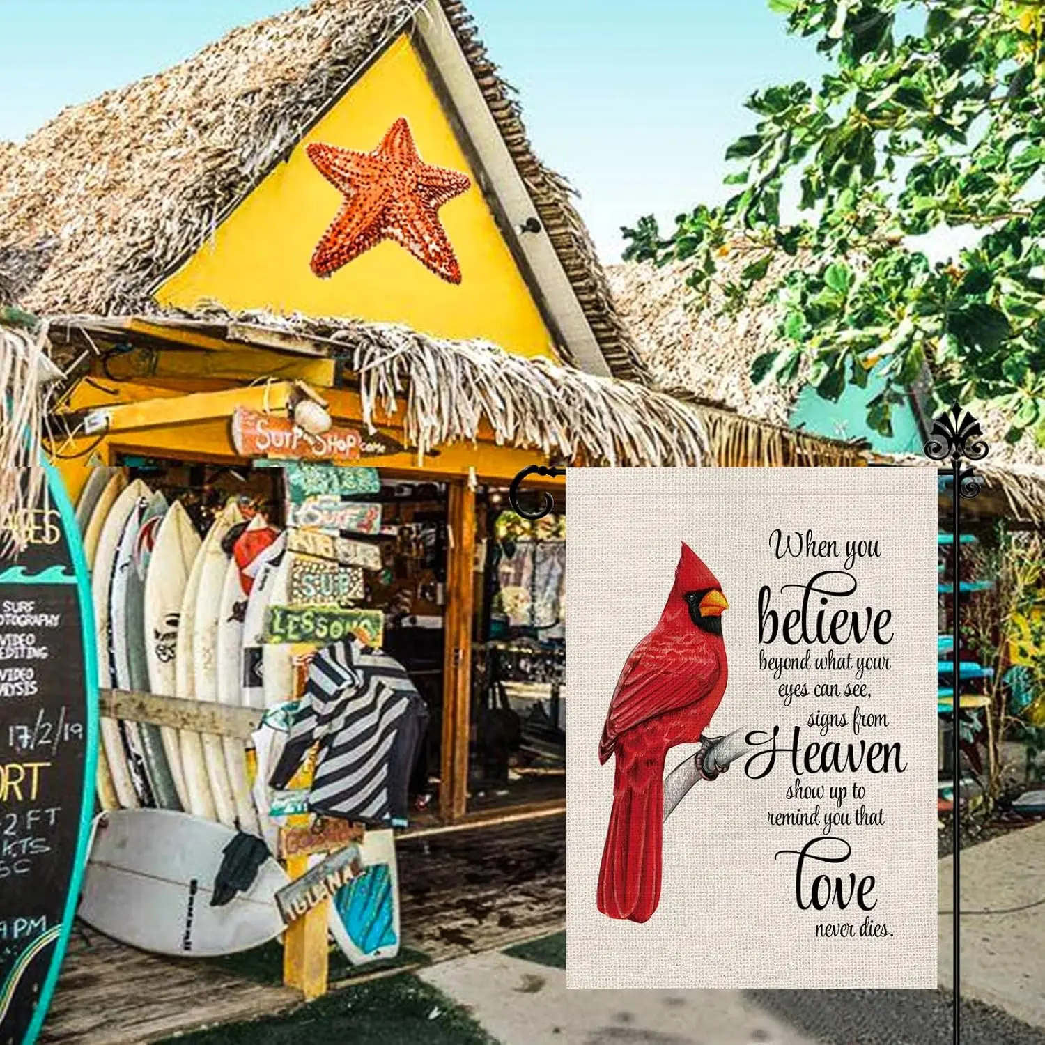 Cardinal Garden Flag Vertical Double Sided Farmhouse Burlap Yard Outdoor Decor 12.5x18 Inch-When you Believe Beyond What You WWP