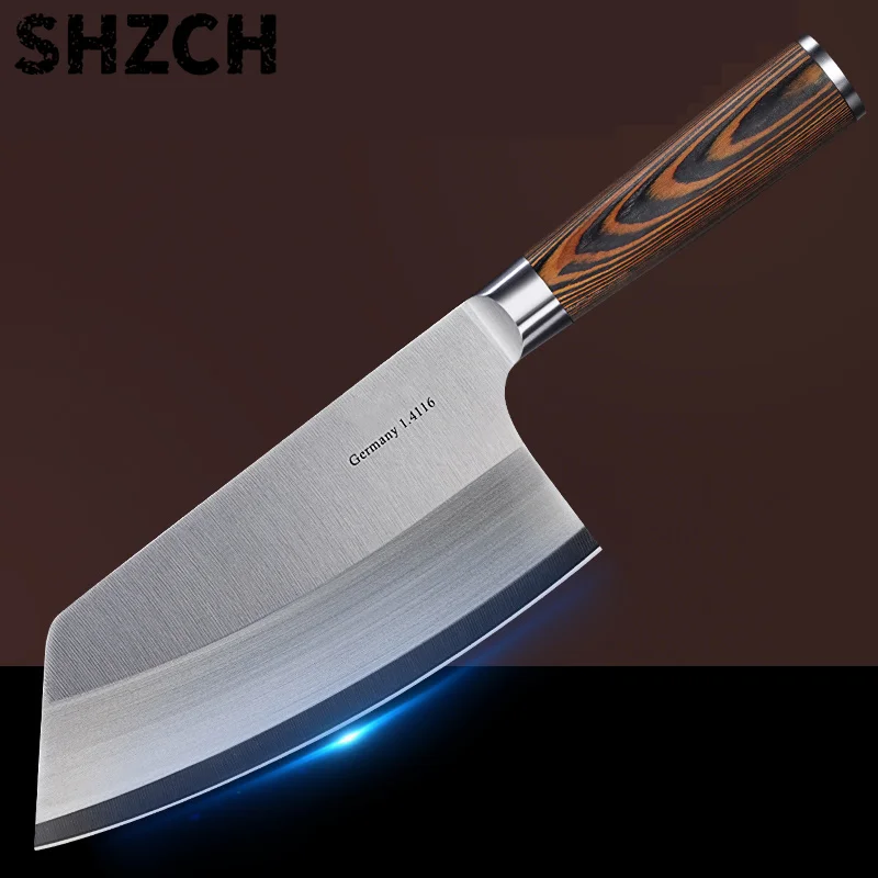 Durable 1.4116 Steel Kitchen Knife, LFGB Certified From Germany, with Solid Wood Handle, for Cutting Meat and Vegetables