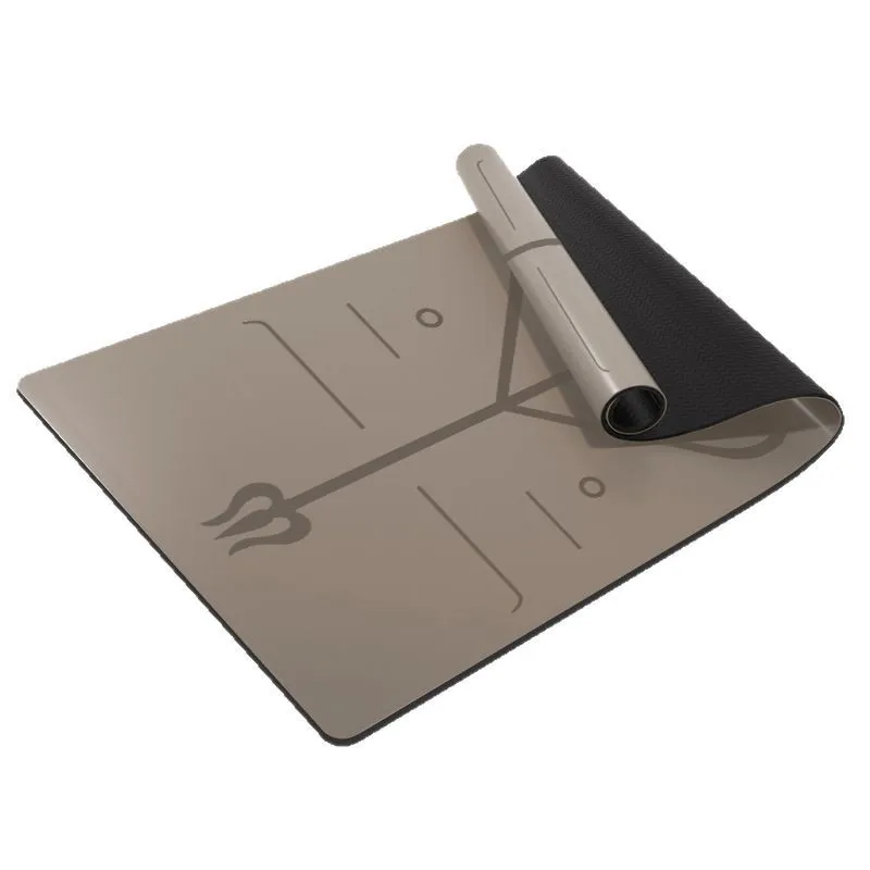 طقم سجادة يوجا مطاطية ممتازة صديقة للبيئة من البولي يوريثان + بسمك 4.5 ملم مع سجادة يوجا بشعار ليزر