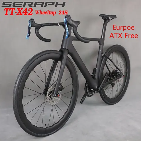 TT-X42 자전거 풀 카본 라이트 무게추 로드 바이크, 휠탑 무선 전기 그룹 세트, 카본 휠