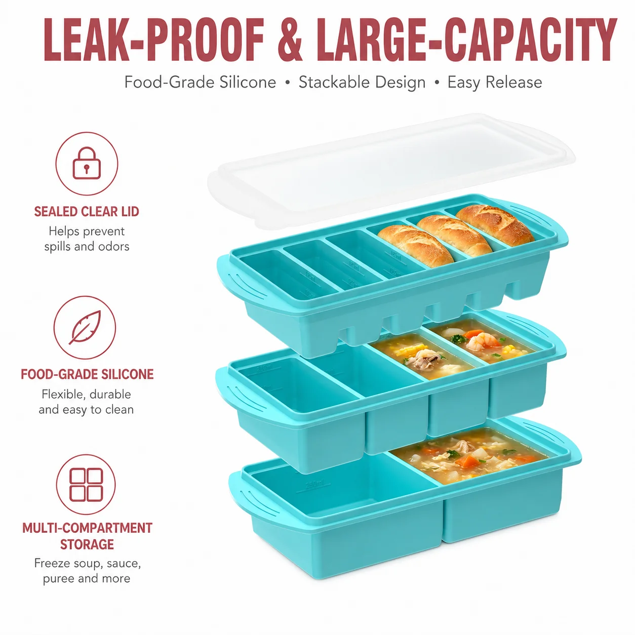 2/3 PACK Set Silicone Food Fre - Meal Prep Menu review and price