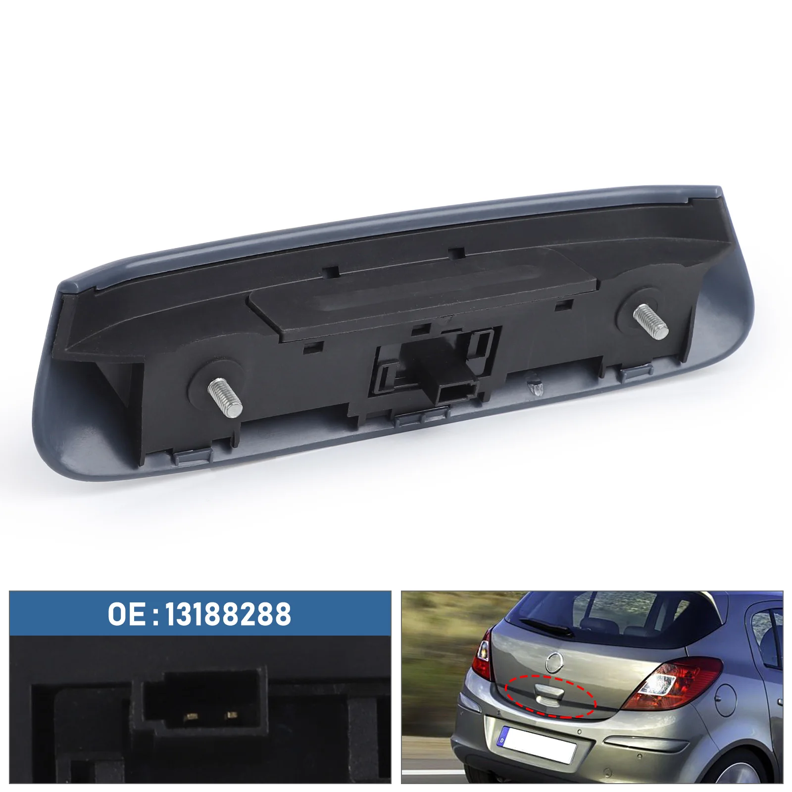 For Vauxhall Opel Corsa 2007-2015 All Models TailgateTrunk Handle With Opening Micro-Switch 13188288 13188017 176729 Black 1PCS