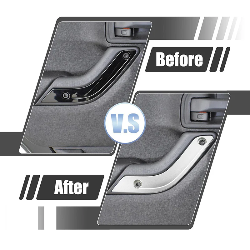 Car Interior Door Handles Left & Right For Jeep Wrangler JK 2007-2017 Door Grab Handle Inserts Cover Replacement Car Accessories