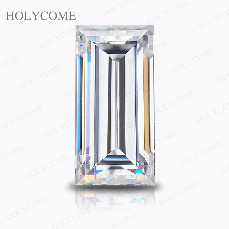 Customaized Link Holycome Factory Baguette Shape Brilliant Cut Dark Green 12x19mm Top Loose Moissanite Stone WithGRA Certificate