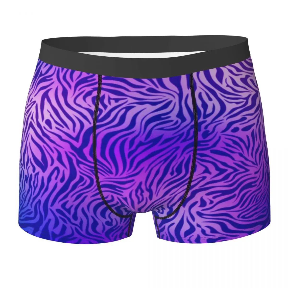 Blue Purple Zebra Underwear Animal Print Men Shorts Briefs Breathable Boxershorts High Quality Custom Large Size Underpants