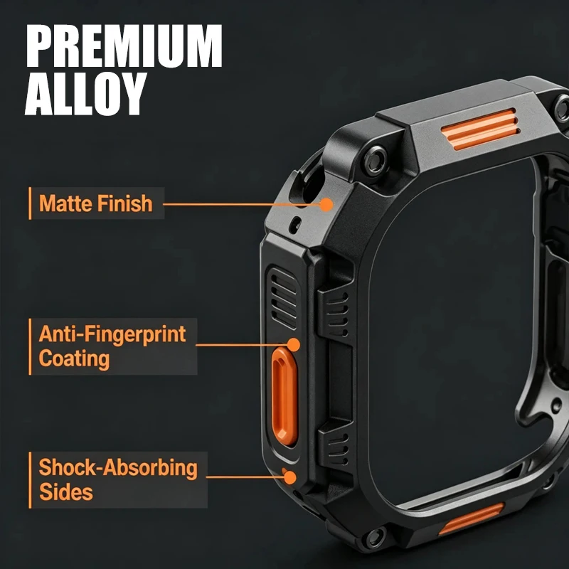 Titanium Case For Apple Watch Ultra 3 2 1 Series 49mm Metal Armor Hollow Out Drop Resistant Protective Cover For iWatch 49mm