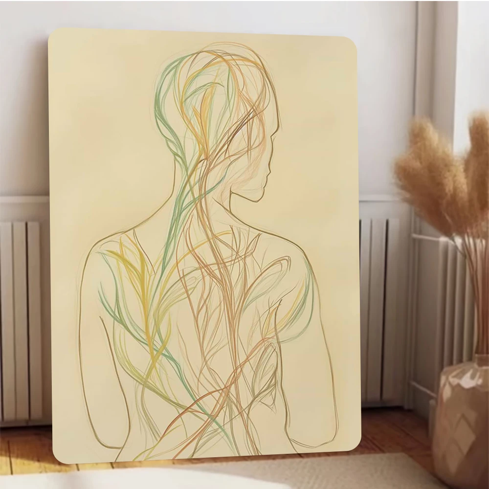 الحديثة مجردة الإناث خط الفن الحديد جدار ديكور الشمال نمط ديكور المنزل لغرفة المعيشة #4