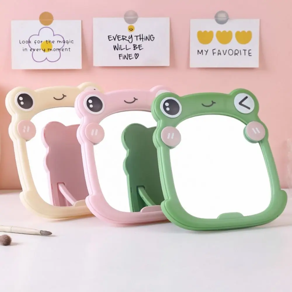 

Cute Frog Makeup Mirror Single-side Portable Table Countertop Mirror Creative Ins Style Dressing Mirror Bathroom