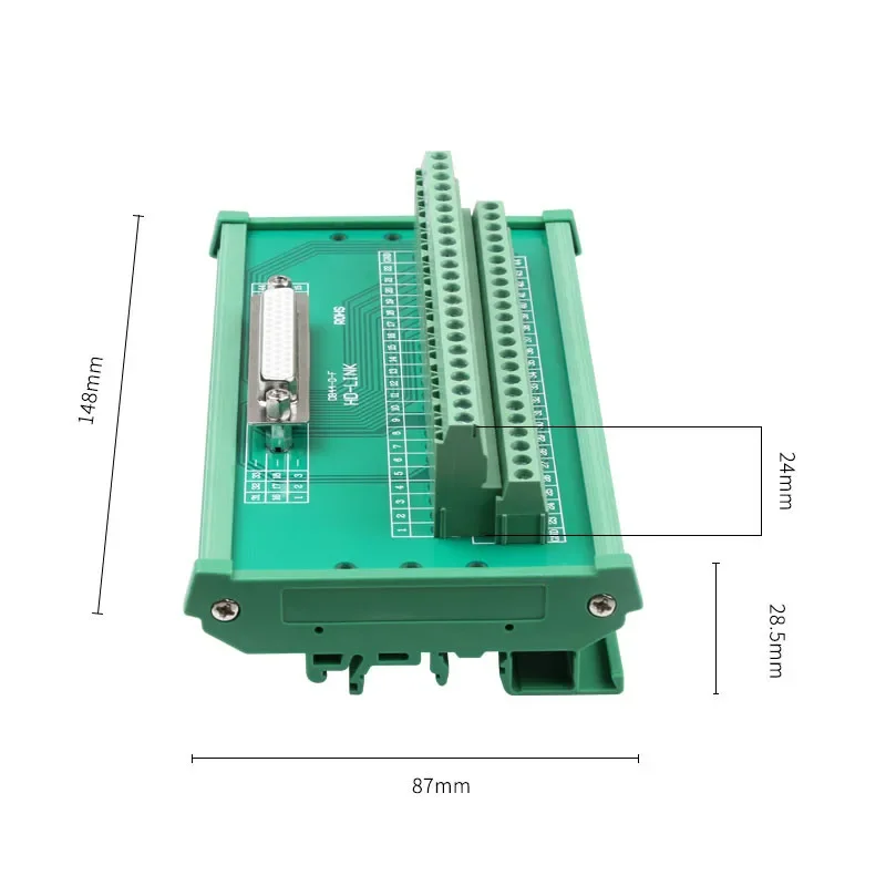 DB44 Connector D-SUB 44 Pins DR44 Female/Male 44pin Port Din Rail Mounting Terminal Block Adapter Converter PCB Board Breakout