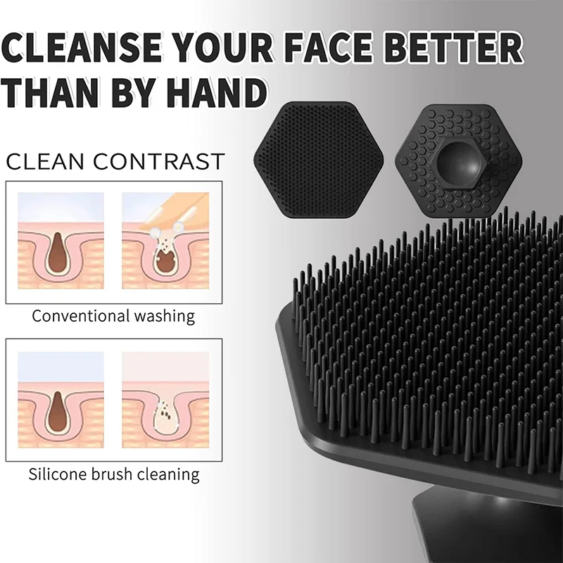 Men Face Deep Clean Brush Silicone Facial Cleaning Tool Scrubber Massage Face Beauty Brush Shower Skin Care Cleaning Brush