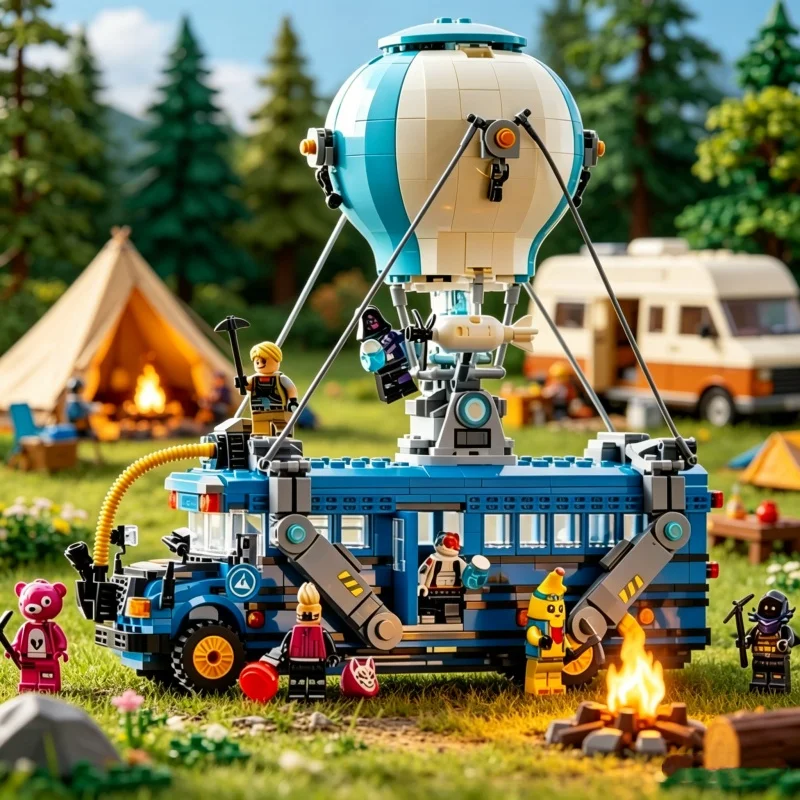 

2026 NEW 954pcs Best seller Drive The Battle Bus 77073 Building Blocks Sets Particles Suitable for Christmas Gifts Birthday