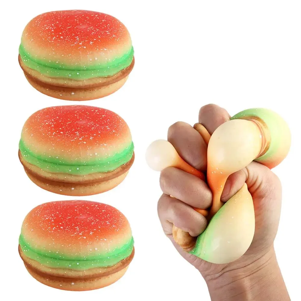 Ice-cream Hamburger Squeeze Toy TPR Sensory Toy Simulation Food Fidget Toy Silicone Fidget Toy Pinch Decompression Toy